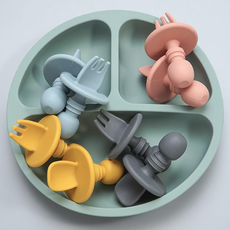 CuttieSpoon™ | Cuillère et fourchette pour bébé | Maman - Bebesensas